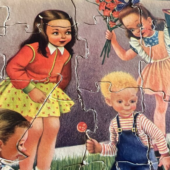 1940's Puzzle - Playland Child's Picture Puzzle - Monkey Organ Grinder - Picture 3 of 7